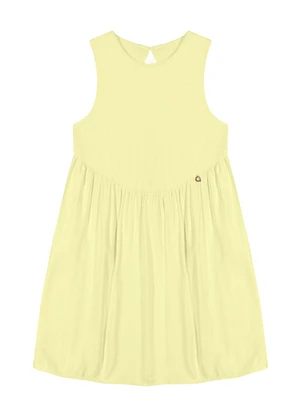 Outlet - Vestido Caimento Leve Menina Amarelo - OUTLET