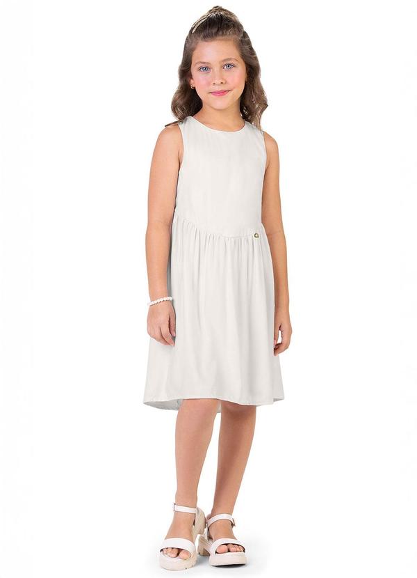Alenice - Vestido Caimento Leve Menina Branco