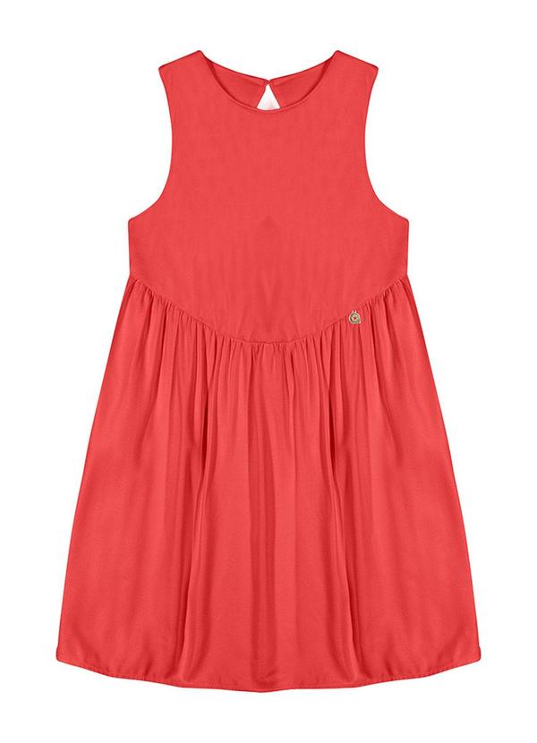 Alenice - Vestido Caimento Leve Menina Laranja