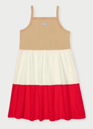 Abrange - Vestido Camadas Meninas Vermelho - ABRANGE