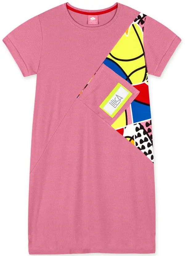 Lilica Ripilica - Vestido Canelado Manga Curta Infantil Menina Ro 2