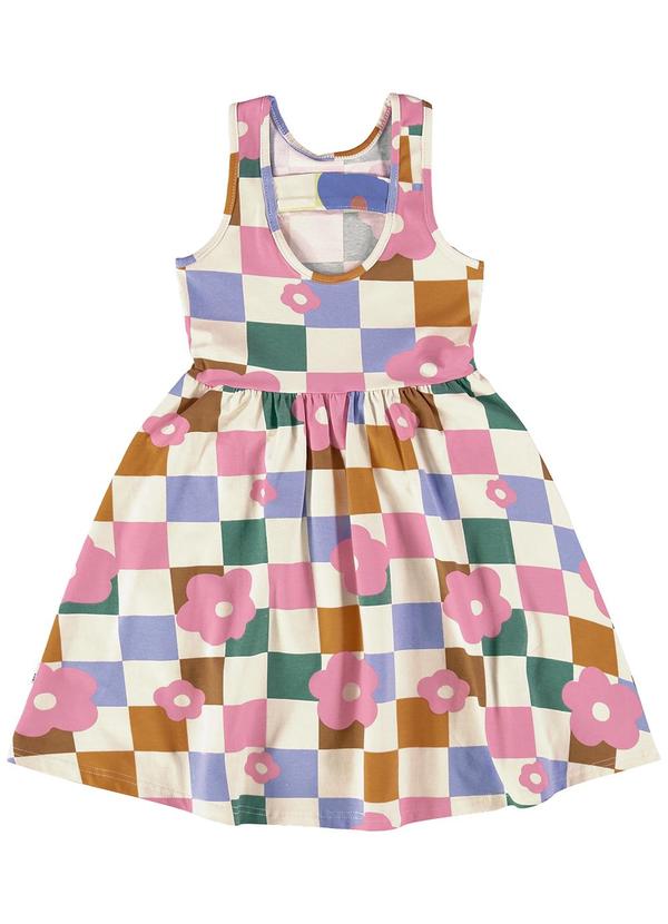 Malwee Kids - Vestido Caramelo Godê Vichy Floral 2