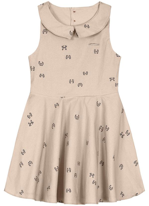 Carinhoso - Vestido Caranguejinhos Bege
