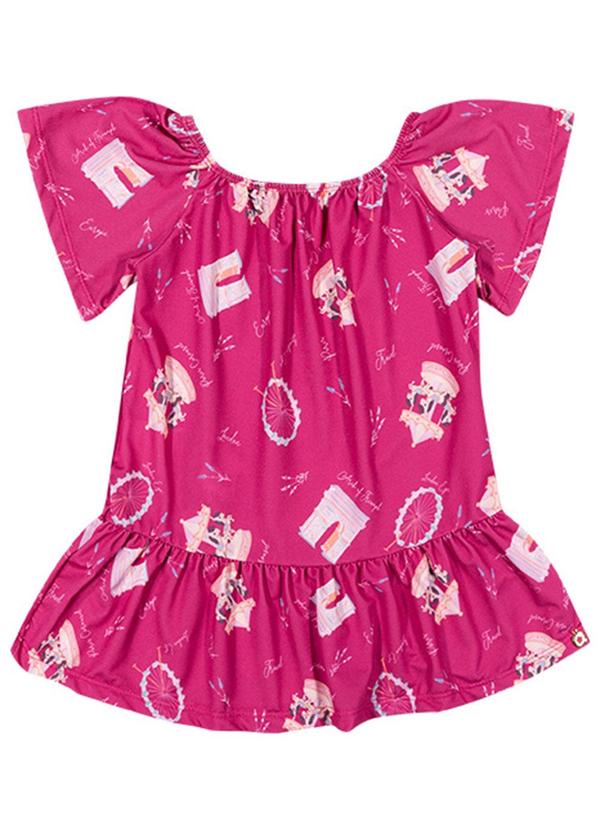 Alenice - Vestido Carrosséis Menina Rosa