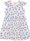 Duduka - Vestido Infantil Rotativo Estampa Folhas  Bege - variação: Rosa