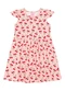 Duduka - Vestido Infantil Rotativo Estampa Folhas  Bege - variação: Vermelho