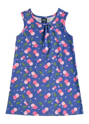 Bee Loop - Vestido Cerejinhas Infantil Azul - BEE LOOP