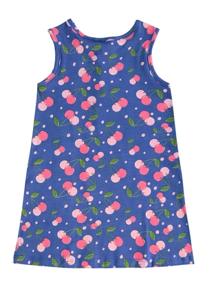 Bee Loop - Vestido Cerejinhas Infantil Azul - BEE LOOP