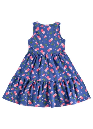 Bee Loop - Vestido Cerejinhas Infantil Azul - BEE LOOP