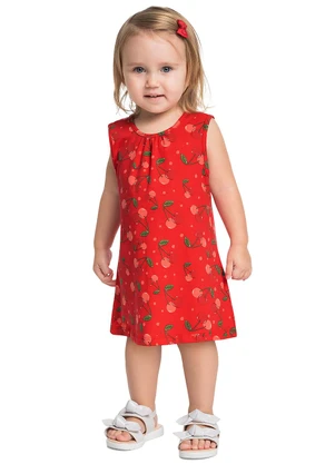 Bee Loop - Vestido Cerejinhas Infantil Vermelho - BEE LOOP