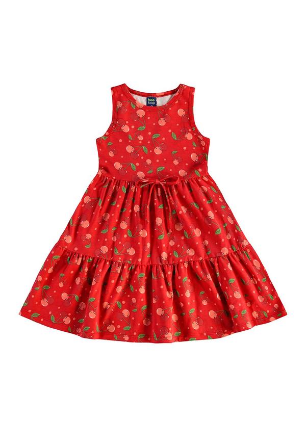 Bee Loop - Vestido Cerejinhas Infantil Vermelho
