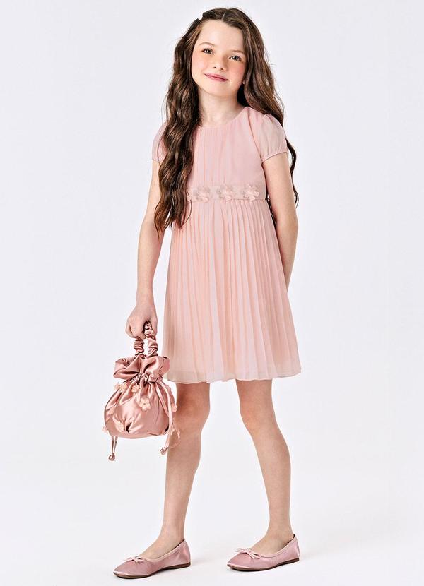 Trick Nick - Vestido Chiffon Plissado Rosa 3