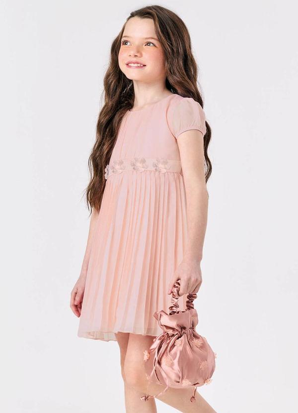 Trick Nick - Vestido Chiffon Plissado Rosa 4