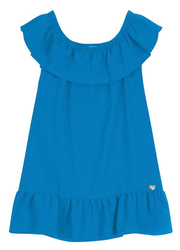 Trick Nick - Vestido Ciganinha com Babados Azul