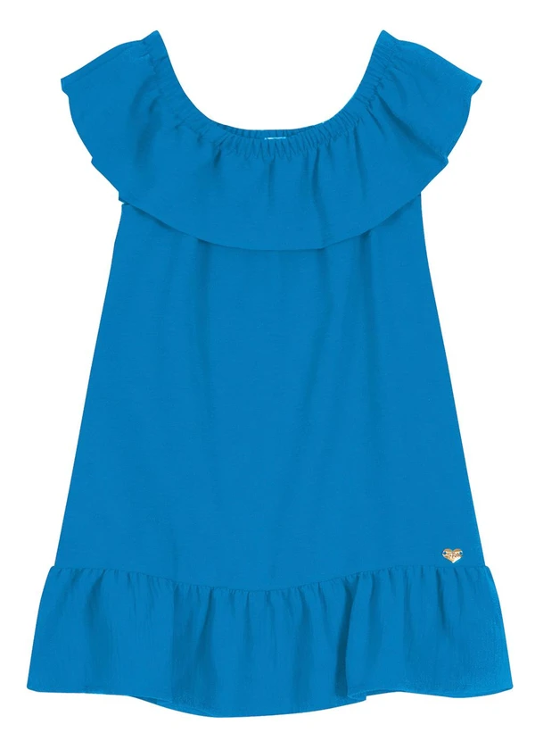 Trick Nick - Vestido Ciganinha com Babados Azul