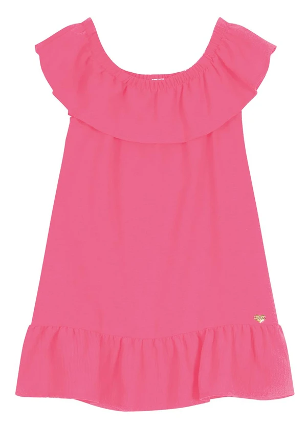 Trick Nick - Vestido Ciganinha com Babados Rosa