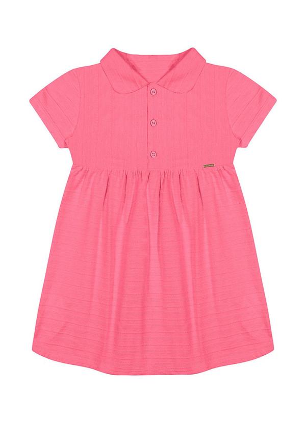 Alenice - Vestido Clássico com Gola Menina Rosa 
