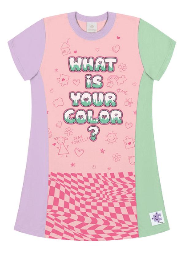 Vestido Color Block Rosa Neon Abrange - Abrange