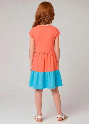 Marlan - Vestido Colorido 100% Algodão Laranja - MARLAN