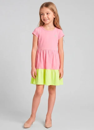 Marlan - Vestido Colorido 100% Algodão Rosa - MARLAN
