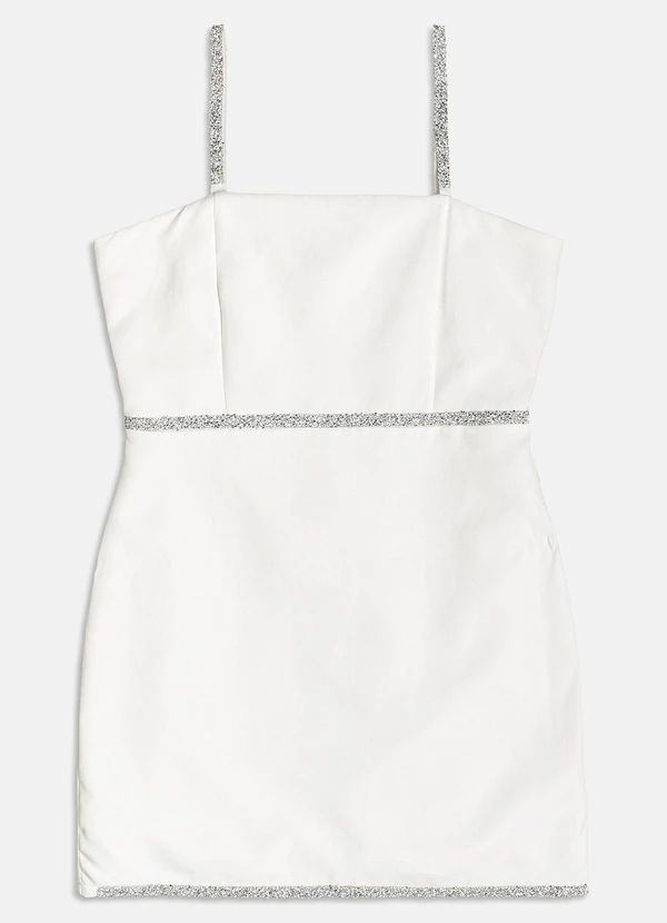I Am - Vestido com Aplique de Glitter Branco 5