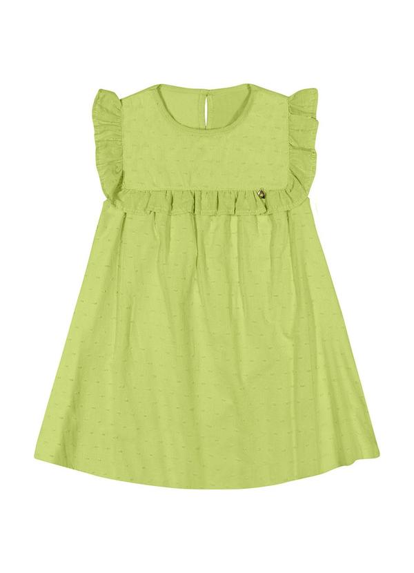 Alenice - Vestido com Babado Busto Menina Verde