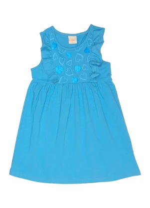 Tink Bink - Vestido com Babado e Silk Azul - TINK BINK