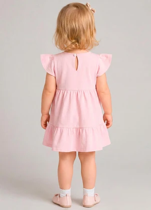 Marlan - Vestido com Babados e Mangas Amplas Rosa - MARLAN