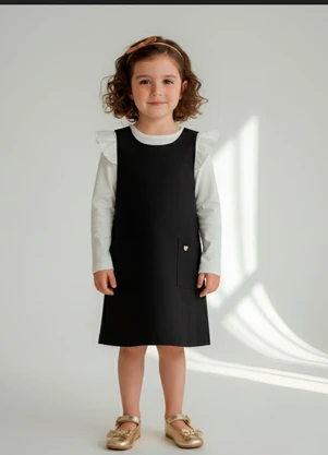 Amada - Vestido com Bolsos em Material Sintetico Preto - AMADA