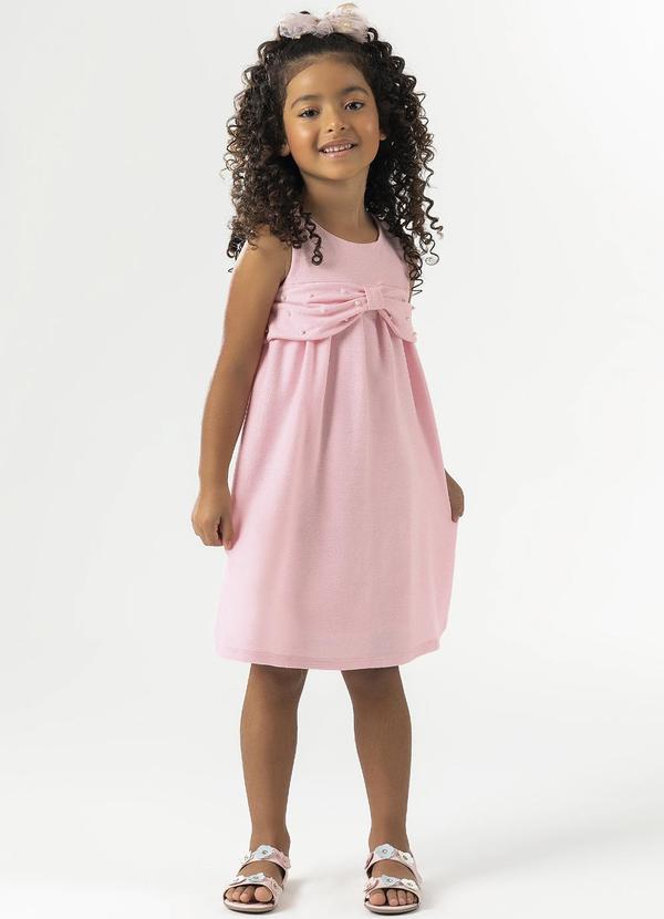 Cativa Kids - Vestido com Bordado de Pérolas Rosa