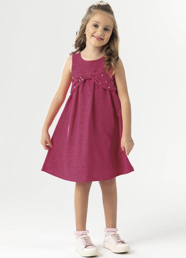 Cativa Kids - Vestido com Bordado de Pérolas Rosa
