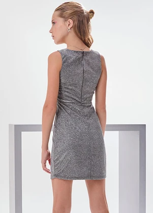 I Am - Vestido com Brilho Prata - I AM