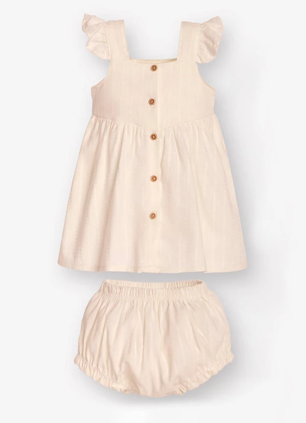 Trick Nick - Vestido com Calcinha Bebê Bege