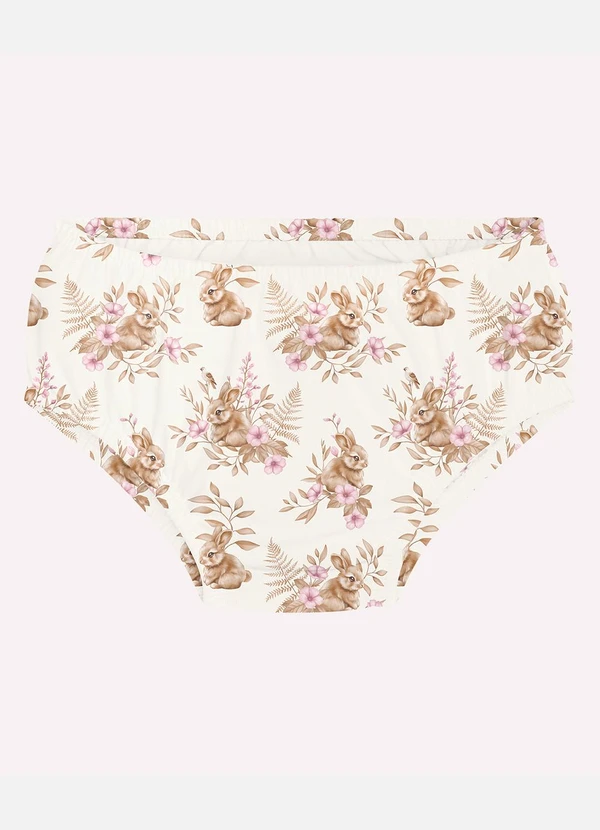Milon - Vestido com Calcinha Bebê Coelhinhos Off White 3