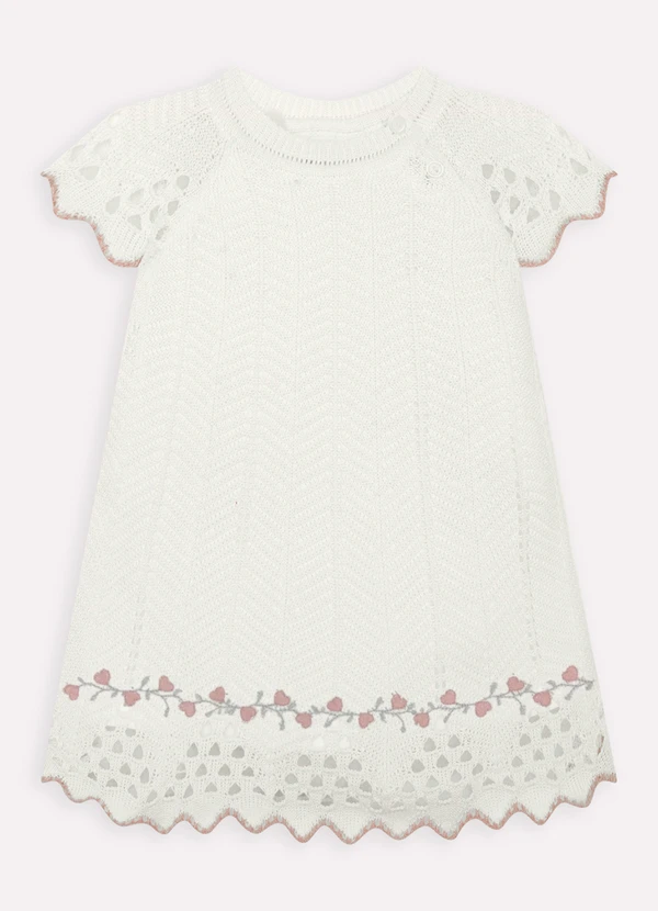 Milon - Vestido com Calcinha Bebê em Tricô Off White 3