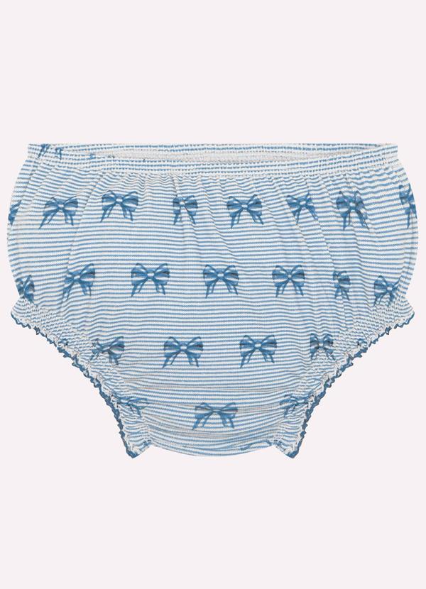 Milon - Vestido com Calcinha Bebê Menina Laço Azul 3