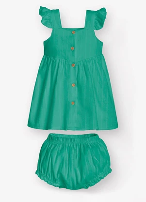 Trick Nick - Vestido com Calcinha Bebê Verde - TRICK NICK
