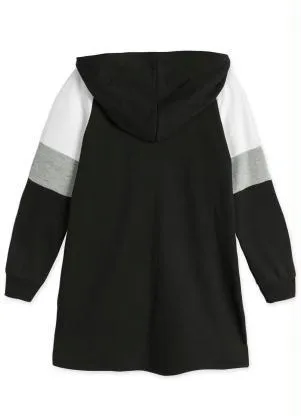 Marisol - Vestido com Capuz Manga Longa Moletom Preto - MARISOL