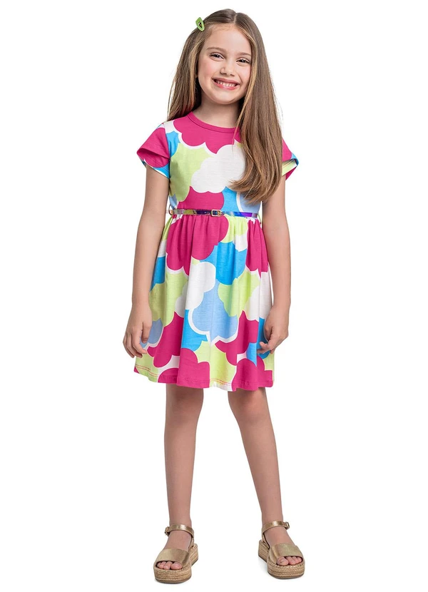 Bee Loop - Vestido com Cinto Infantil Rosa