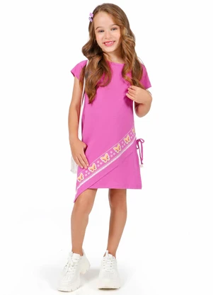 Tink Bink - Vestido com Detalhe Frente Rosa - TINK BINK