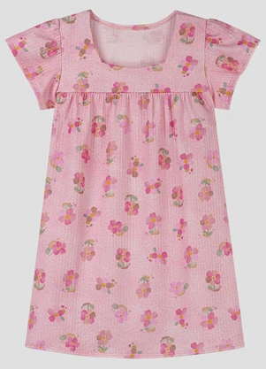 Kely Kety - Vestido com Elastano e Estampa Digital Rosa - KELY KETY