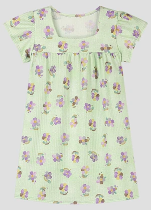 Kely Kety - Vestido com Elastano e Estampa Digital Verde - KELY KETY