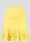 Kely Kety - Vestido com em Relevo, Glitter e Aplique Rosa - variação: Amarelo