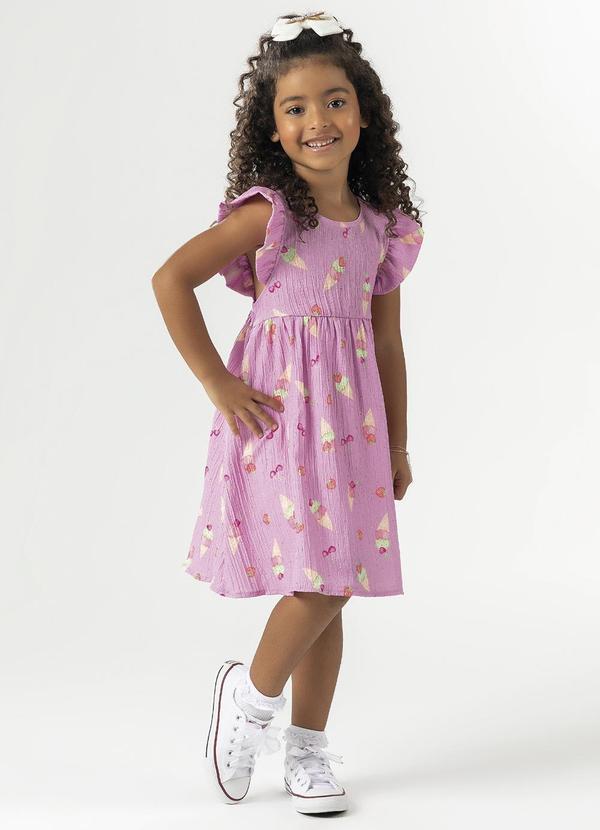 Cativa Kids - Vestido com Estampa Charmosa Roxo