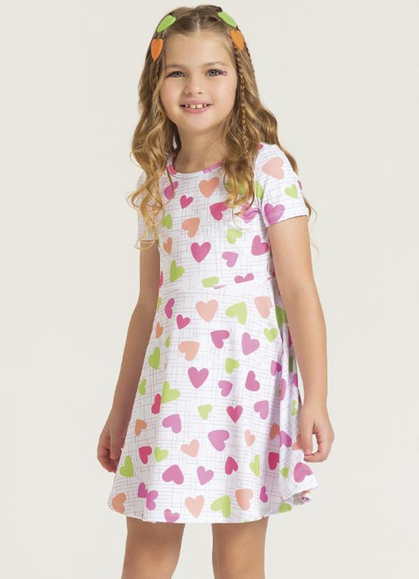 Cativa Kids - Vestido com Estampa Cublimática Branco 1