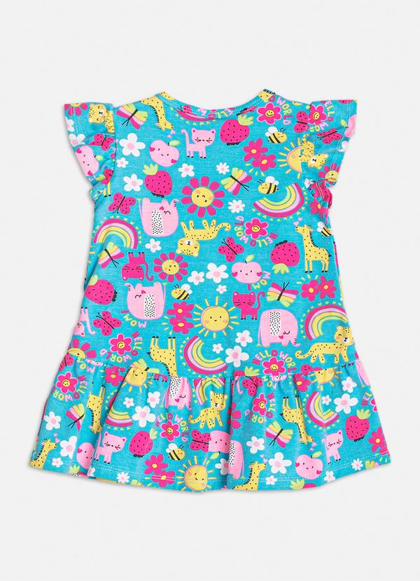 Momi - Vestido com Estampa de Bichinhos Azul 2