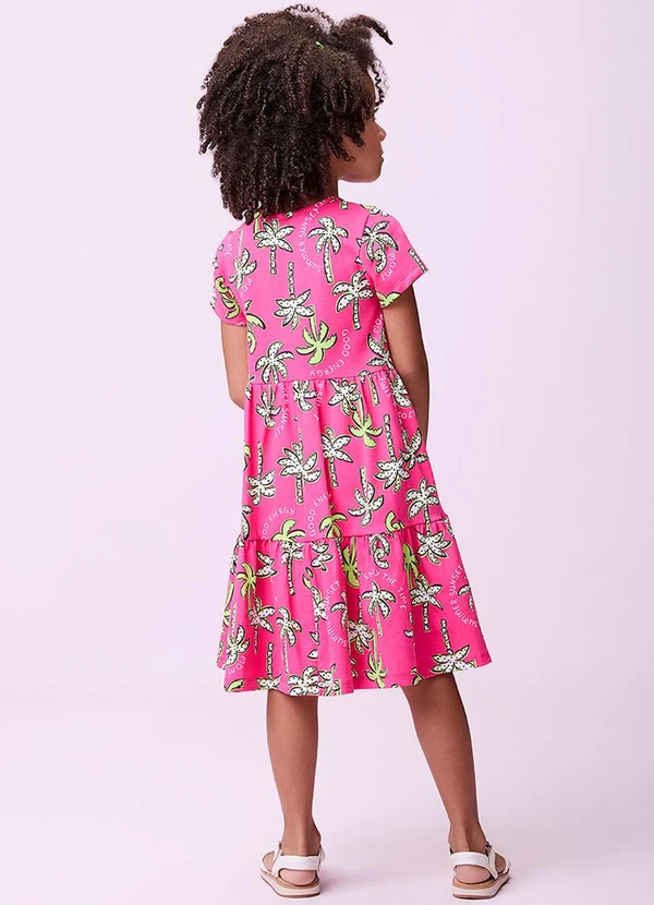 Momi - Vestido com Estampa de Coqueiros Rosa 2