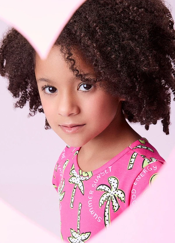 Momi - Vestido com Estampa de Coqueiros Rosa 3