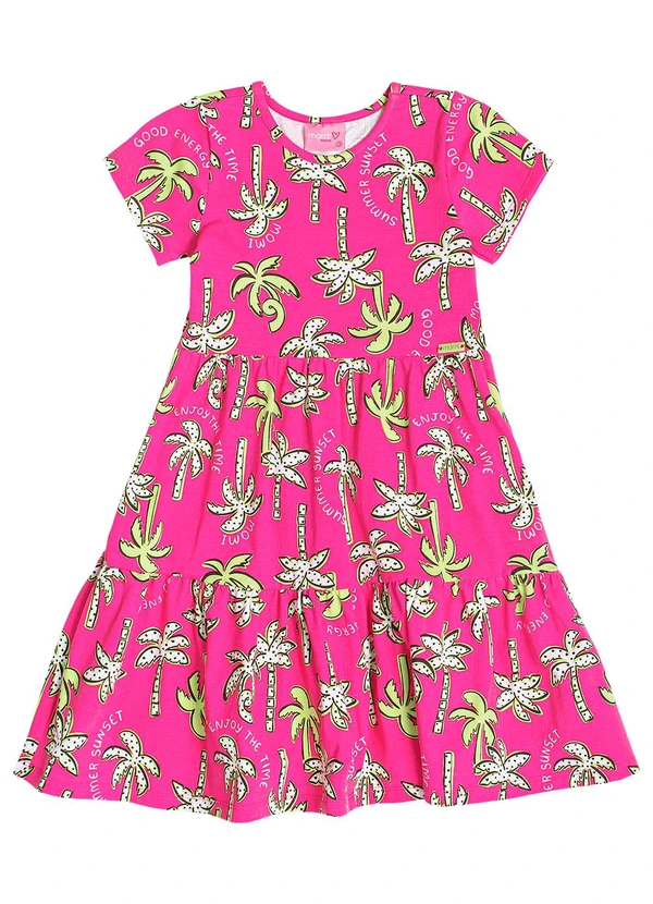Momi - Vestido com Estampa de Coqueiros Rosa 4