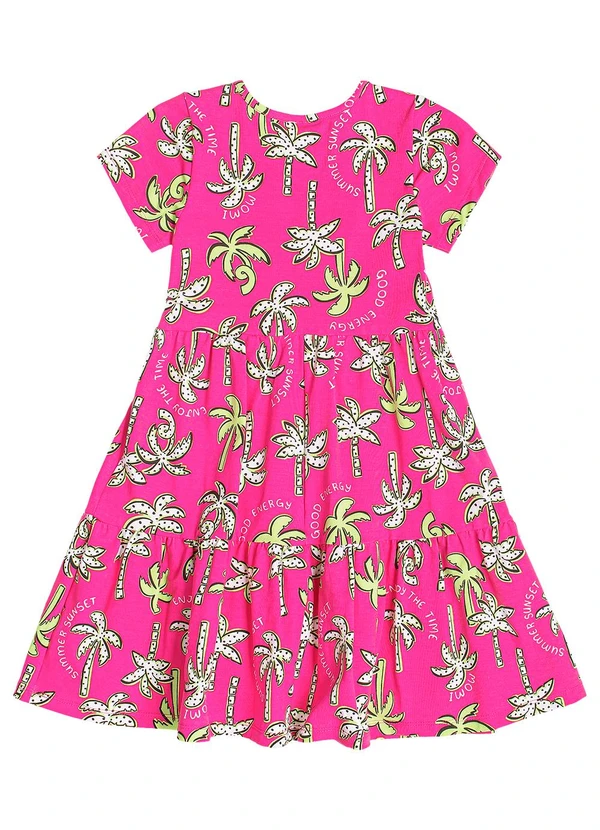 Momi - Vestido com Estampa de Coqueiros Rosa 5
